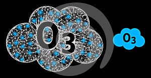 Bright Hatched Ozone Cloud with Bright Light Spots