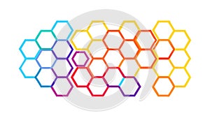 Bright Hexagonal Gradient Grid Vector Illustration, vector design Generative AI