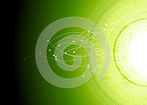 Bright hi-tech abstract green vector background