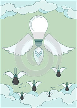 Bright idea light bulb concept