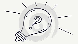 Bright Idea with Question Mark, Problem Solving, vector design Generative AI