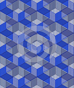 Bright illusory abstract geometric seamless pattern with 3d geom photo