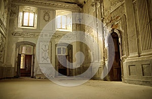 Bright interior in ancient building