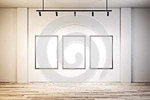 Bright interior empty banner
