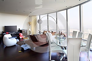 Bright interior of living room