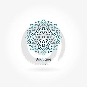 Bright juicy beautiful circular logotype. Logo for boutique, sweets. Company mark, emblem, element. Simple geometric mandala logo