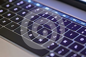 Bright keyboard and touch screen bar