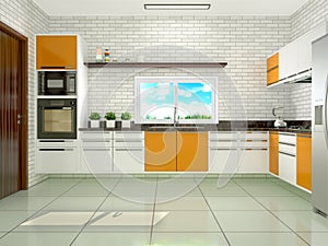 Bright kitchen in a modern style.