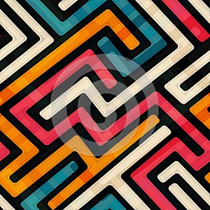 Bright labyrinth seamless pattern