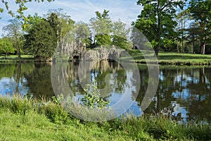 Bright lake and grotto May