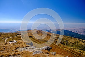 Bright landscape of deserted Kaimakchalan mountain in Macedonia