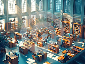 Grand Library Interior