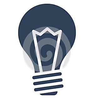 Bright light bulb Isolated Vector icon that can easily modify or edit