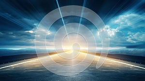 bright light at the end of the road AI generated