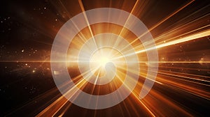Bright light explosion background. Abstract golden bursting light ray with motion blur.