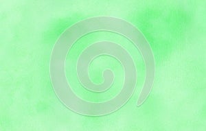 Bright light green watercolor painted paper textured effect background. Abstract subtle spring shades aquarelle illustration