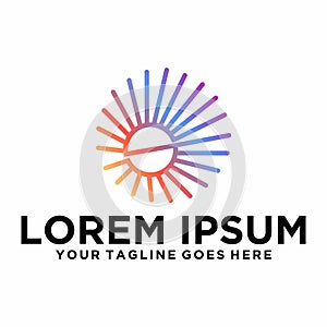 Bright light letter S logo