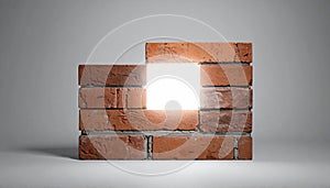 Bright Light Shining Through a Brick Wall