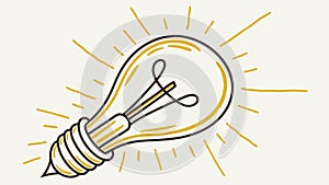 Bright Lightbulb Icon with Rays Vector Illustration, vector design Generative AI