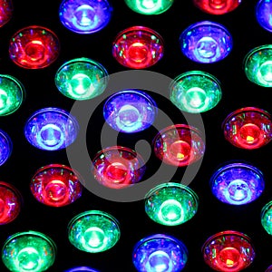 Bright lights of a nightclub with bulbs