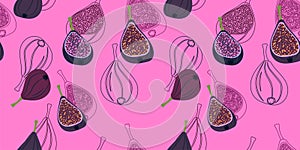 Bright linear pattern with figs