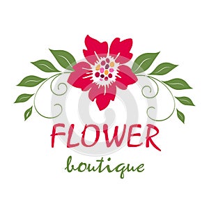 Bright logo for a flower shop. bouquet wedding , floral boutique, beauty salon