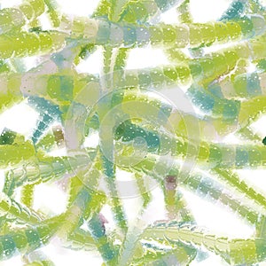 Bright long green and blue colored liquid brush strokes with reflection. Multicellular organism imitation. Candy imitation.