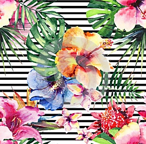 Bright lovely sophisticated wonderful tender colorful tropical hawaii floral herbal summer tropical flowers hibiscus orchids and g