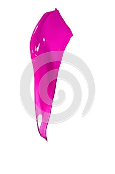 bright magenta juicy colorful splash isolated on white background