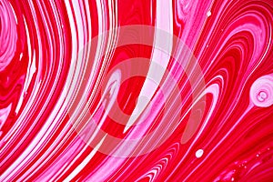 Bright magenta pink and white marbling raster background. Colorful liquid stripy minimalistic trendy paint texture. Rose