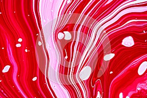 Bright magenta pink and white marbling raster background. Colorful liquid stripy minimalistic trendy paint texture. Rose