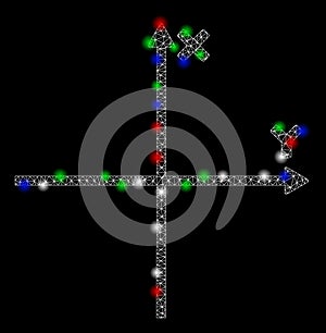 Bright Mesh 2D Cartesian Axes with Light Spots