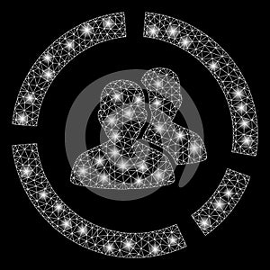 Bright Mesh 2D Demography Diagram with Light Spots