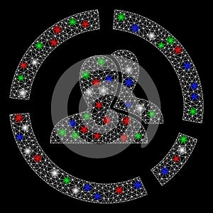 Bright Mesh 2D Demography Diagram with Light Spots