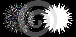 Bright Mesh 2D Microbe Spore Icon with Light Spots