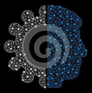 Bright Mesh Network Android Head with Flare Spots