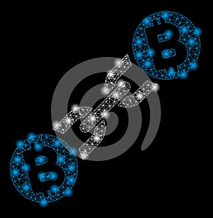 Bright Mesh Carcass Bitcoin Blockchain with Flash Spots