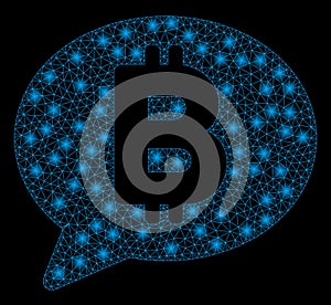 Bright Mesh Carcass Bitcoin Message with Flash Spots photo