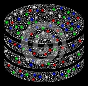 Bright Mesh Carcass Coin Stack with Light Spots