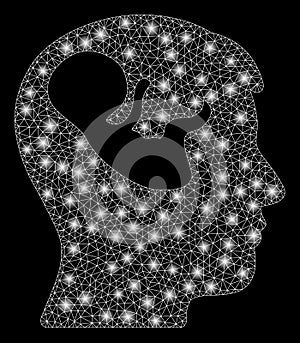 Bright Mesh Carcass Embryo Mind Head with Flash Spots