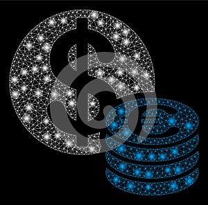 Bright Mesh Carcass Euro and Dollar Coins with Flash Spots