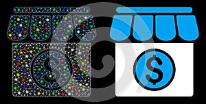 Bright Mesh Carcass Market Icon with Flare Spots