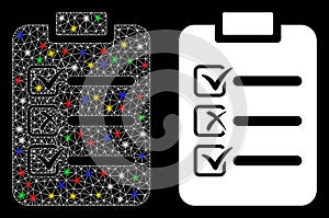 Flare Mesh 2D Check List Icon with Flare Spots