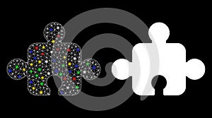 Flare Mesh Network Component Icon with Flare Spots