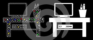 Flare Mesh 2D Computer Desk Icon with Flash Spots