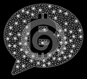 Bright Mesh 2D Bitcoin Message Balloon with Flash Spots photo