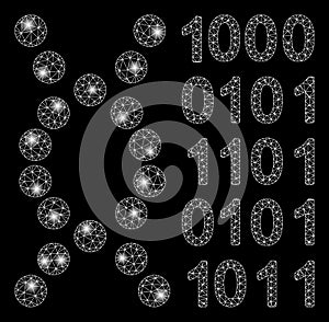 Bright Mesh 2D DNA Code with Flash Spots