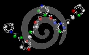 Bright Mesh 2D Dotted Trend with Flare Spots