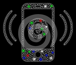 Bright Mesh 2D Euro Salary Vibration with Light Spots