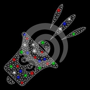 Bright Mesh 2D Financial News Rupor with Light Spots photo